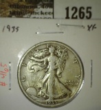 1935 Walking Liberty Half, XF, value $19