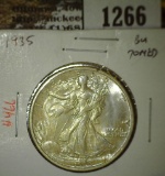 1935 Walking Liberty Half, BU toned, value $75+