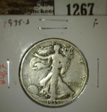 1935-S Walking Liberty Half, F, value $11