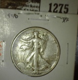 1940 Walking Liberty Half, XF, value $18