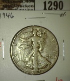 1946 Walking Liberty Half, VF, value $17