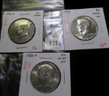 Group of 3 Kennedy Halves, 1976-D, 1977 & 1978-D, all BU, group value $9