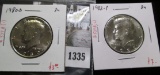 Group of 2 Kennedy Halves, 1980-D & 1982-P (scarce in BU due to Mint Employees strike in 1982 & 1983