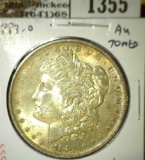 1883-O Morgan Dollar, AU toned, value $39