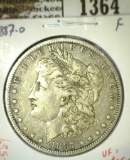 1887-O Morgan Dollar, F, Vf value $35