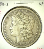 1891-S Morgan Dollar, VF, value $35