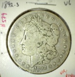 1892-S Morgan Dollar, VG, better date, VF value $140