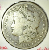 1894-S Morgan Dollar, VG, better date, VF value $95