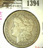 1901-S Morgan Dollar, F, VF value $40