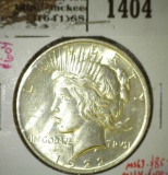 1922-D Peace Dollar, BU, MS63 value $85, MS64 value $150, MS65 value $625