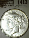 1926-D Peace Dollar, AU, value $45