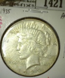 1935 Peace Dollar, AU, value $50