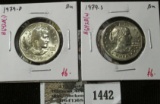 2 SBA Dollars, 1979-D & 1979-S, BU from Mint rolls, group value $12