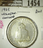 1925 Lexington-Concord Commemorative Half, AU+, value $75