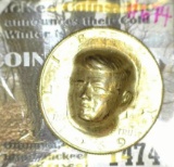 1969 Kennedy Half made into a pop-out or push-out HIGH relief coin, value $10+