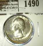 1980-P BU Off-Center Washington Quarter, scarce error for this denomination, value $70+