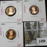 Group of 3 Proof Lincoln Cents, 1996-S, 1997-S & 1998-S, group value $23+