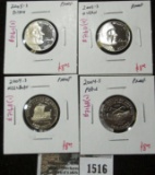 Group of 4 Proof Jefferson Nickels, 4 Lewis & Clark commemoratives, 2004-S Keelboat, 2004-S Peace Me