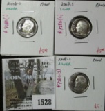 Group of 3 90% Silver Proof Roosevelt Dimes, 2006-S, 2007-S & 2008-S, group value $15+