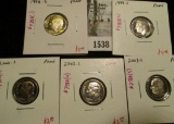 Group of 5 Proof Roosevelt Dimes, 1996-S, 1999-S, 2000-S, 2002-S & 2003-S group value $14+