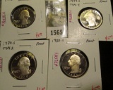 Group of 4 Proof Washington Quarters, 1978-S, 1979-S type 1, 1979-S type 2 & 1980-S, group value $21