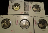 Group of 5 Proof Washington Quarters, 2003-S AR, 2003-S ME, 2003-S AL, 2003-S IL & 2003-S MO, group