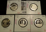 Group of 5 Proof Washington Quarters, 2013-S NH, 2013-S SD, 2013-S NV, 2013-S OH & 2013-S MD, group