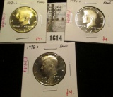 Group of 3 Proof Kennedy Halves, 1971-S, 1974-S & 1976-S, group value $12+