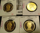 Group of 4 Proof Presidential Dollars, 2010-S Fillmore, 2010-S Pierce, 2010-S Buchanan & 2010-S Linc