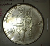 1995-D Olympics Gymnastics Commemorative Silver Dollar, 90% SILVER BU, value $50+