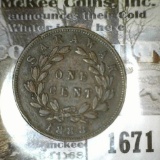 1888 Sarawak Large Cent, Fine.