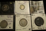 Great Britain Coins: 1806 George III Copper Farthing; 1879 Three Pence VG Plugged; 1853, 1871, & 189