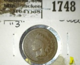 1873 Indian Head Cent, Open 