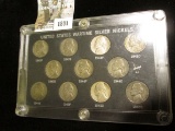 Wartime Silver Nickel Set, average circulated in a plastic screw holder.