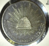 1833 O.M. Zs. Silver 8 Reales Mexico, VF, dings.