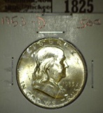 1953 D Franklin Half Dollar, CH BU 63