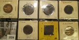 (3) 1882 H, (2) 1888, 1893,  & 1896 Canada Large Cents grading VG-F with various problems.