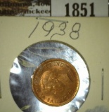 1938 Canada Cent, CH BU 63 Red.