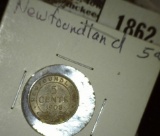 1908 Newfoundland Five Cent Silver CH BU 63.