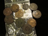 (1) 1864 Half Cent; (6) 1861 Cents, & (3) 1864 Cents from Nova Scotia with various problems.