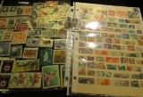 (128) miscellaneous Foreign Stamps in stock pages.