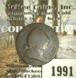 1773 Virginia Colonial Half Penny, No Period after GEORGIUS.