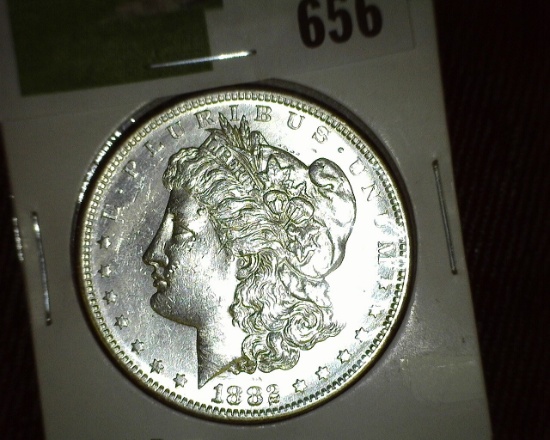 1882 S Morgan Silver Dollar. Lots of luster.