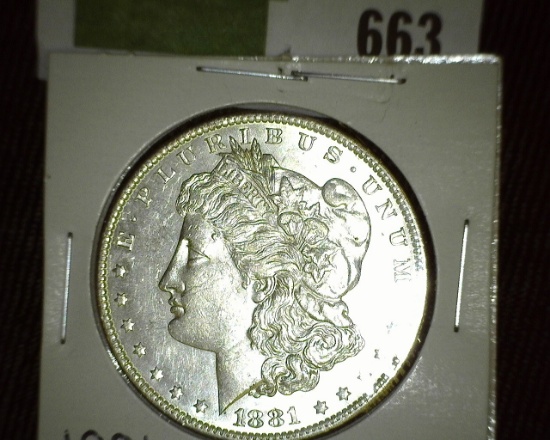 1881 O Morgan Silver Dollar. Lots of luster.