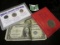 Series 1935E & G $1 Silver Certificates; three-piece United States Heritage Coin Collection in holde