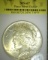 1925 P U.S. Peace Silver Dollar, Slabbed and graded in a 