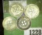 1941, 42, 43, & 44 Great Britain Silver World War II Three Pence coins.