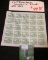 1833-1933 Fort Dearborn Souvenir Block of 20 One Cent Stamps.