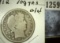 1912 D Barber Half Dollar.