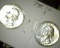 Pair of Brilliant Uncirculated 1957 D Silver Washington Quarters.